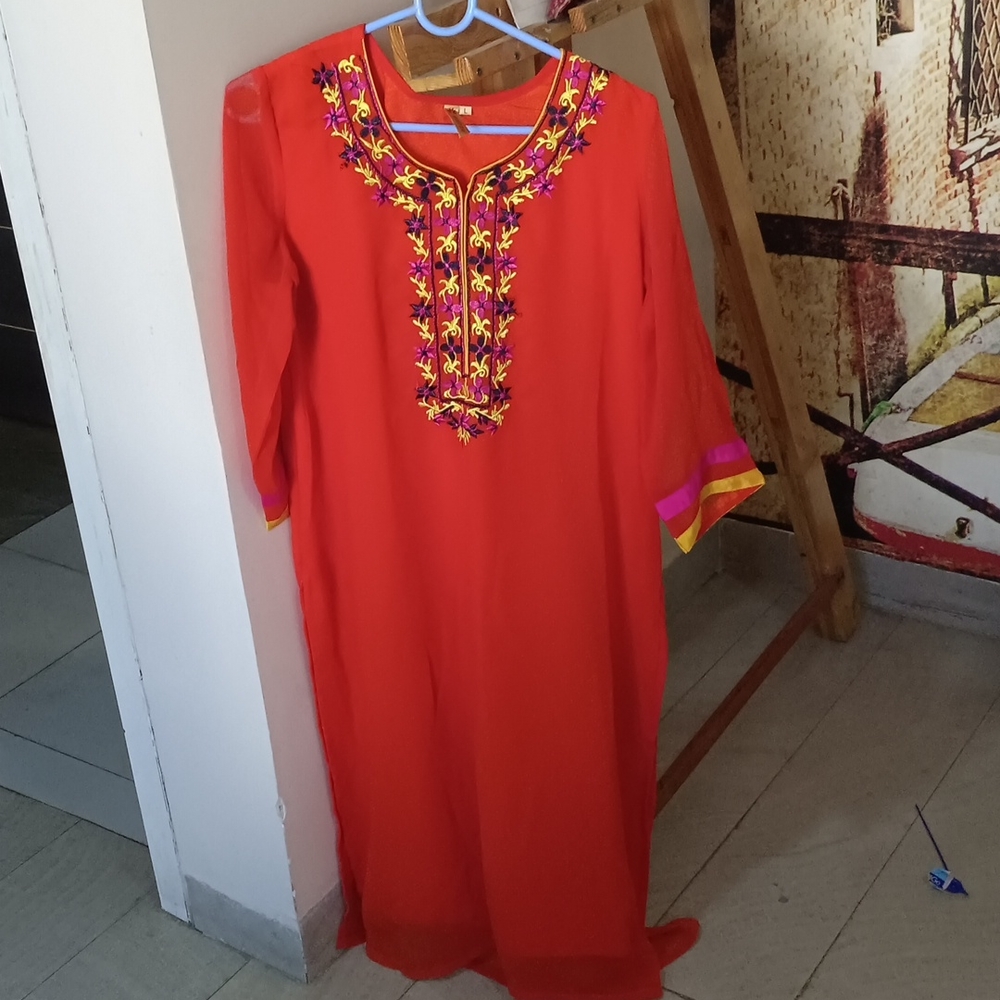 Vibrant orange kurti